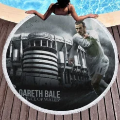 Gareth Bale Real Madrd Club World Cup Soccer Player Round Beach Towel 1