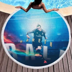 Gareth Bale  Real Madrid Star Football Player Round Beach Towel 1