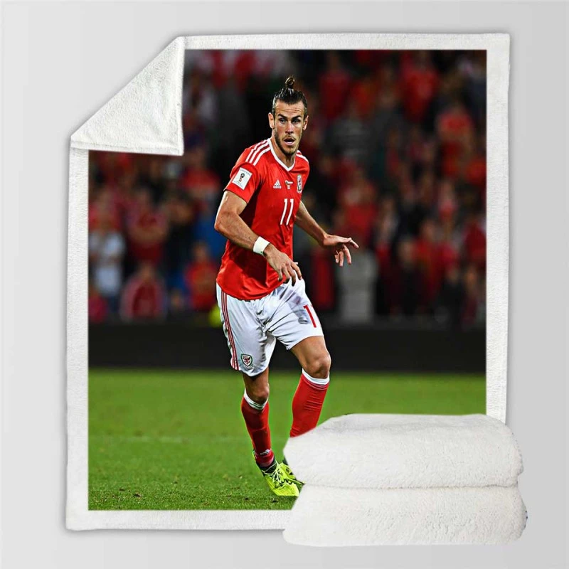 Gareth Bale Sensational Welsh Football Player Sherpa Fleece Blanket