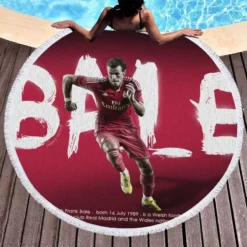 Gareth Bale Strong Welsh Football Player Round Beach Towel 1