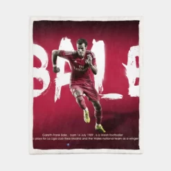 Gareth Bale Strong Welsh Football Player Sherpa Fleece Blanket 1