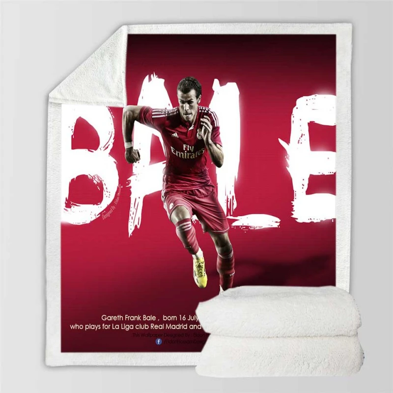 Gareth Bale Strong Welsh Football Player Sherpa Fleece Blanket