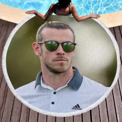 Gareth Bale Welsh Golfer Soccer Player Round Beach Towel 1