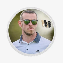 Gareth Bale Welsh Golfer Soccer Player Round Beach Towel