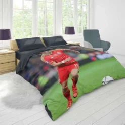 Gareth Bale in Welsh Red Jercey Duvet Cover 1