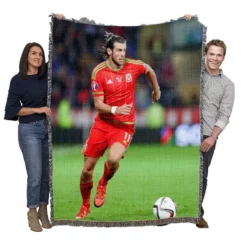 Gareth Bale in Welsh Red Jercey Woven Blanket
