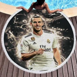 Gareth Frank Bale  Real Madrid Football Player Round Beach Towel 1