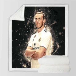 Gareth Frank Bale  Real Madrid Soccer Player Sherpa Fleece Blanket