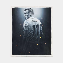 Gareth Frank Bale  Real Madrid White Jercey Sherpa Fleece Blanket 1