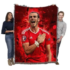 Gareth Frank Bale  Wales Soccer Player Woven Blanket