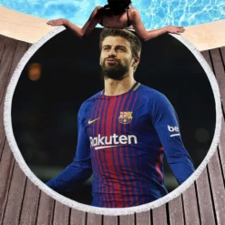 Gerard Pique Awarded Spanish Football Player Round Beach Towel 1