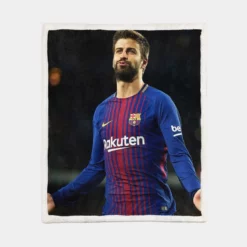 Gerard Pique Awarded Spanish Football Player Sherpa Fleece Blanket 1