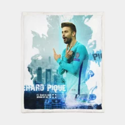 Gerard Pique Classic Barcelona Football Player Sherpa Fleece Blanket 1