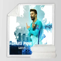 Gerard Pique Classic Barcelona Football Player Sherpa Fleece Blanket