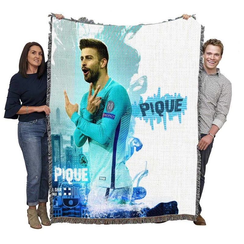 Gerard Pique Classic Barcelona Football Player Woven Blanket