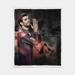 Gerard Pique Energetic Barcelona Football Player Sherpa Fleece Blanket 1