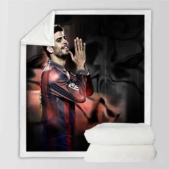 Gerard Pique Energetic Barcelona Football Player Sherpa Fleece Blanket