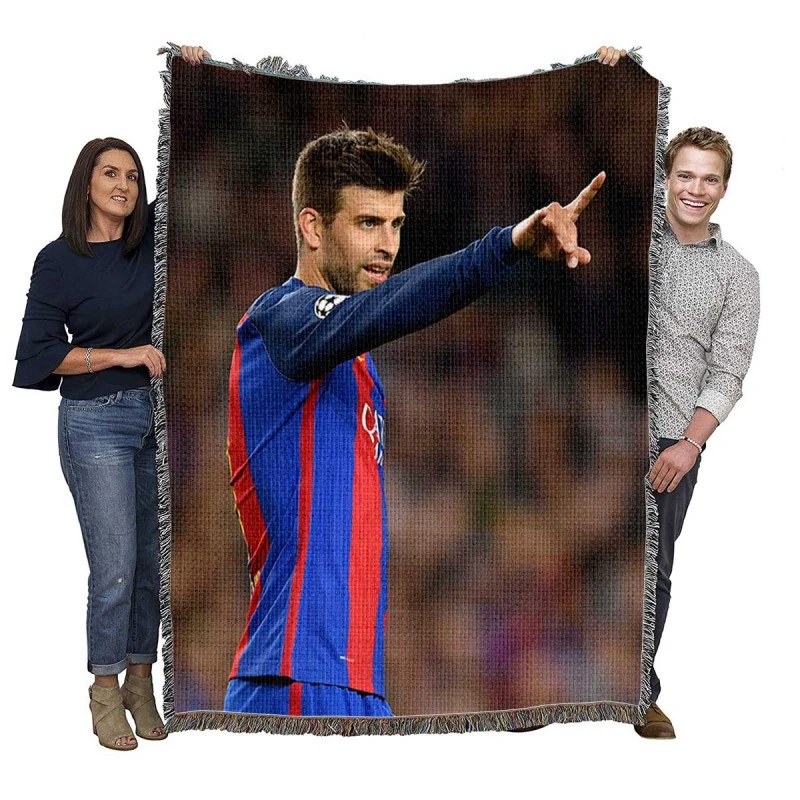 Gerard Pique Excellent Spanish Football Player Woven Blanket