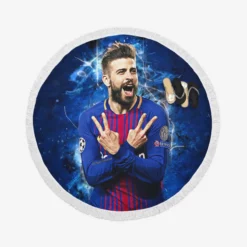 Gerard Pique FIFA World Cup Winning Player Round Beach Towel