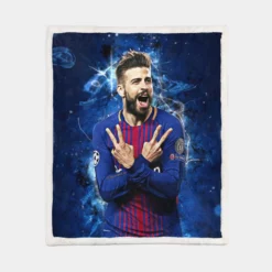 Gerard Pique FIFA World Cup Winning Player Sherpa Fleece Blanket 1