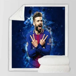 Gerard Pique FIFA World Cup Winning Player Sherpa Fleece Blanket