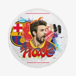 Gerard Pique Famous Barcelona Football Player Round Beach Towel