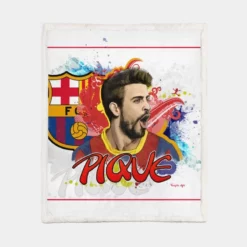 Gerard Pique Famous Barcelona Football Player Sherpa Fleece Blanket 1