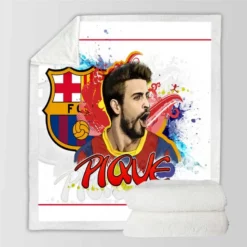 Gerard Pique Famous Barcelona Football Player Sherpa Fleece Blanket