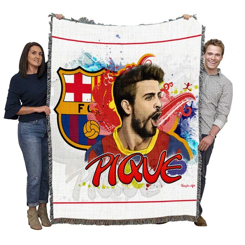 Gerard Pique Famous Barcelona Football Player Woven Blanket