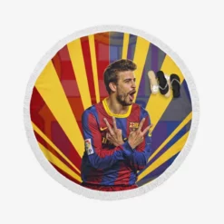 Gerard Pique Populer Barcelona Football Player Round Beach Towel