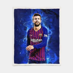 Gerard Pique Strong Barcelona Defend Football Player Sherpa Fleece Blanket 1