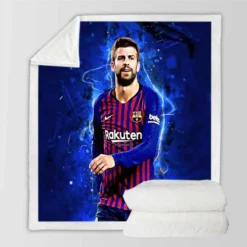 Gerard Pique Strong Barcelona Defend Football Player Sherpa Fleece Blanket