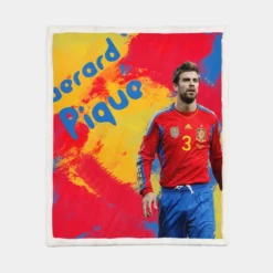 Gerard Pique Top Ranked Spanish Football Player Sherpa Fleece Blanket 1