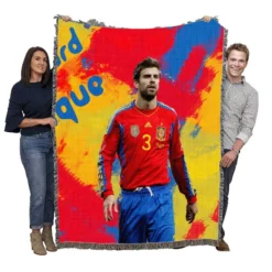 Gerard Pique Top Ranked Spanish Football Player Woven Blanket