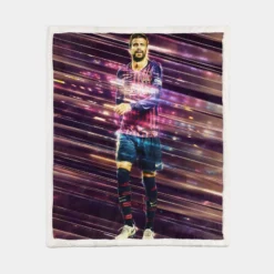 Gerard Pique UEFA Champions League Football Player Sherpa Fleece Blanket 1