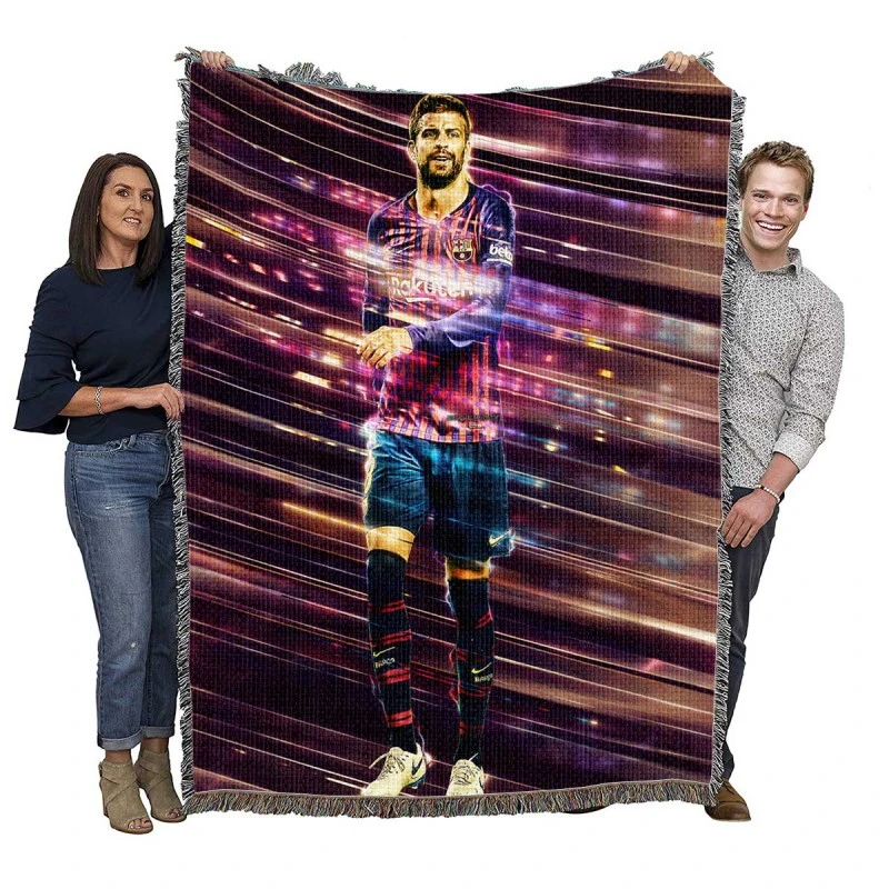 Gerard Pique UEFA Champions League Football Player Woven Blanket