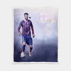 Gerard Pique in Barcelona Striped Jersey Sherpa Fleece Blanket 1