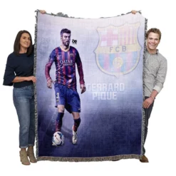 Gerard Pique in Barcelona Striped Jersey Woven Blanket