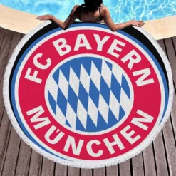 German Football Club FC Bayern Munich Logo Round Beach Towel 1