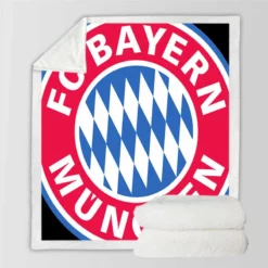 German Football Club FC Bayern Munich Logo Sherpa Fleece Blanket