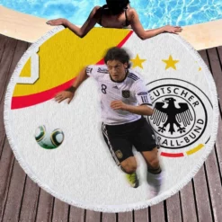 German Sports Player Mesut Ozil Round Beach Towel 1