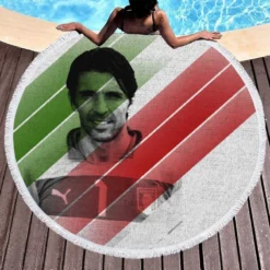 Gianluigi Buffon Awarded Serie A Football Player Round Beach Towel 1