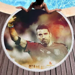 Gianluigi Buffon Classic Juventus Football Player Round Beach Towel 1