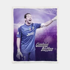 Gianluigi Buffon Energetic Italian Football Player Sherpa Fleece Blanket 1