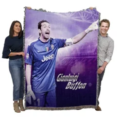 Gianluigi Buffon Energetic Italian Football Player Woven Blanket