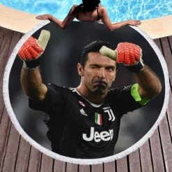 Gianluigi Buffon Excellent Juventus GoalKeeper Round Beach Towel 1