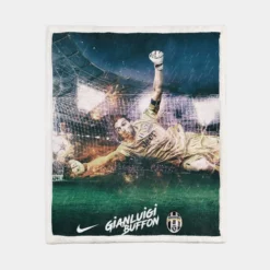 Gianluigi Buffon Exciting Juve Football GoalKeeper Sherpa Fleece Blanket 1