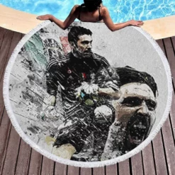 Gianluigi Buffon Italian Professional Football Player Round Beach Towel 1