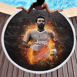 Gianluigi Buffon Popular Juventus Football Player Round Beach Towel 1