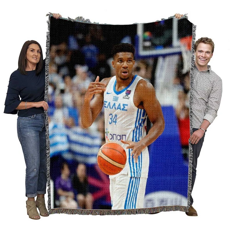 Giannis Antetokounmpo Famous Basketball Player Woven Blanket